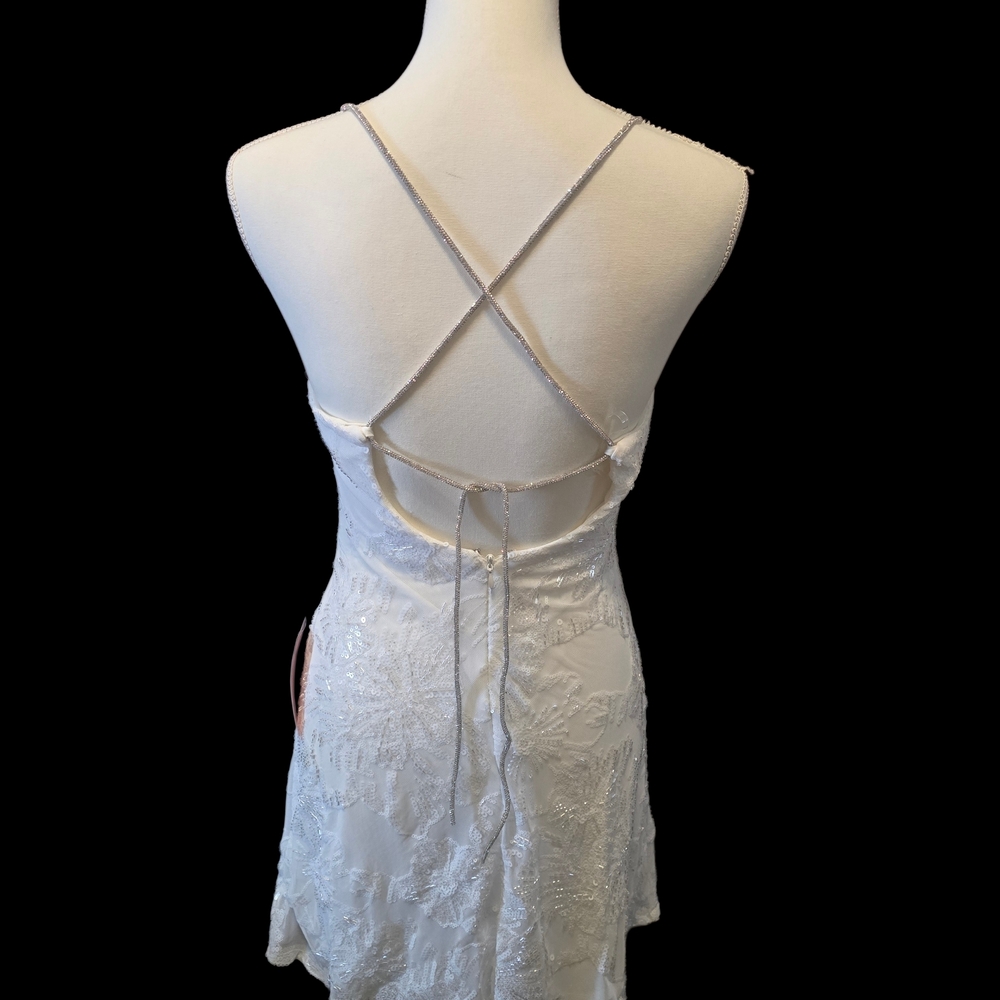 White Beaded Mini Dress - Picture 3 of 7